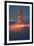 Tower Fog Night Lights Golden Gate Bridge, San Francisco California Travel-Vincent James-Framed Photographic Print