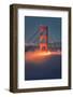 Tower Fog Night Lights Golden Gate Bridge, San Francisco California Travel-Vincent James-Framed Photographic Print