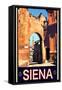 Tower in Siena Italy 1-Anna Siena-Framed Stretched Canvas
