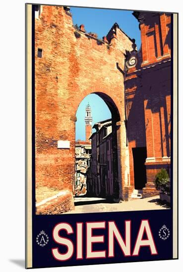 Tower in Siena Italy 1-Anna Siena-Mounted Giclee Print