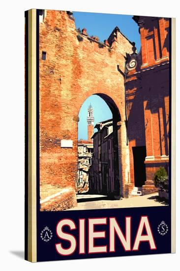 Tower in Siena Italy 1-Anna Siena-Stretched Canvas