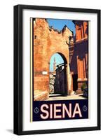 Tower in Siena Italy 1-Anna Siena-Framed Giclee Print