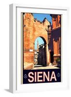 Tower in Siena Italy 1-Anna Siena-Framed Giclee Print