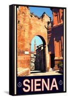 Tower in Siena Italy 1-Anna Siena-Framed Stretched Canvas