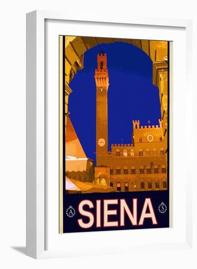 Tower in Siena Italy 2-Anna Siena-Framed Giclee Print