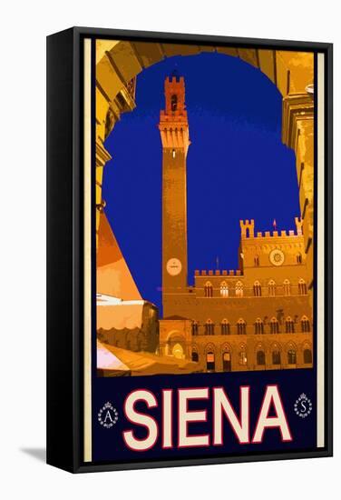 Tower in Siena Italy 2-Anna Siena-Framed Stretched Canvas