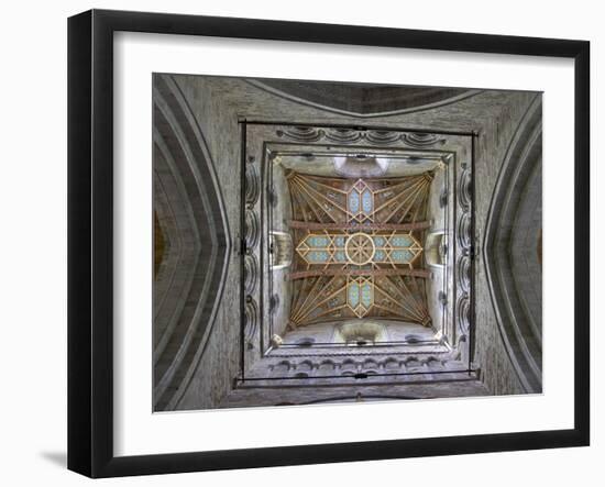 Tower Lantern Ceiling, St. Davids Cathedral, Pembrokeshire National Park, Wales-Peter Barritt-Framed Photographic Print