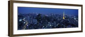 Tower Lit Up at Dusk in City, Tokyo Tower, Minato Ward, Kanto Region, Honshu, Japan-null-Framed Photographic Print