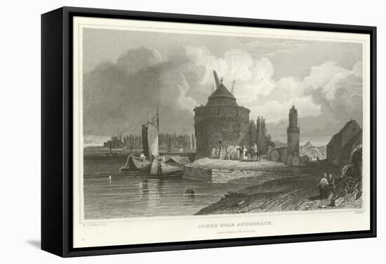 Tower Near Andernach-William Tombleson-Framed Stretched Canvas