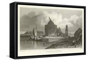 Tower Near Andernach-William Tombleson-Framed Stretched Canvas