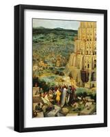 Tower of Babel, 1563 (Oil on Panel) (Detail of 345)-Pieter Bruegel the Elder-Framed Giclee Print