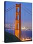 Tower of Golden Gate Bridge and San Francisco at Dusk-Julie Eggers-Stretched Canvas
