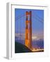 Tower of Golden Gate Bridge and San Francisco at Dusk-Julie Eggers-Framed Photographic Print