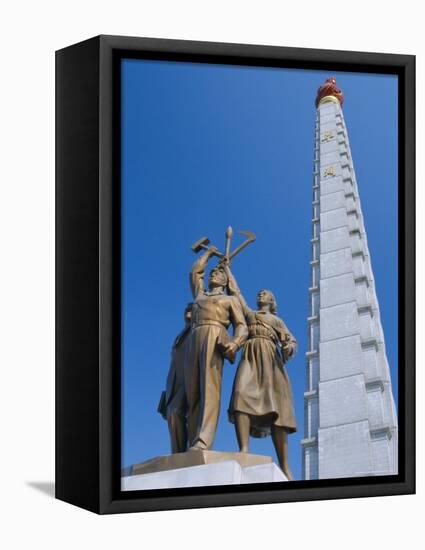 Tower of Juche, Ideal Exhorting the Non-Dependance on Others, Pyongyang, North Korea, Asia-Anthony Waltham-Framed Stretched Canvas