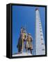 Tower of Juche, Ideal Exhorting the Non-Dependance on Others, Pyongyang, North Korea, Asia-Anthony Waltham-Framed Stretched Canvas