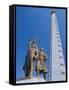 Tower of Juche, Ideal Exhorting the Non-Dependance on Others, Pyongyang, North Korea, Asia-Anthony Waltham-Framed Stretched Canvas