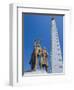 Tower of Juche, Ideal Exhorting the Non-Dependance on Others, Pyongyang, North Korea, Asia-Anthony Waltham-Framed Photographic Print