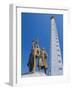 Tower of Juche, Ideal Exhorting the Non-Dependance on Others, Pyongyang, North Korea, Asia-Anthony Waltham-Framed Photographic Print