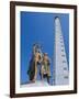 Tower of Juche, Ideal Exhorting the Non-Dependance on Others, Pyongyang, North Korea, Asia-Anthony Waltham-Framed Photographic Print