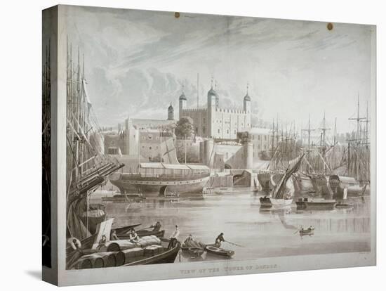 Tower of London, 1819-Daniel Havell-Stretched Canvas