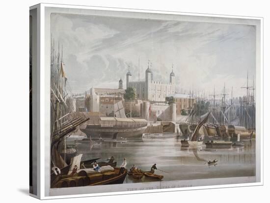 Tower of London, 1819-Daniel Havell-Stretched Canvas