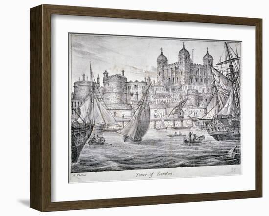 Tower of London, 1829-Nathaniel Whittock-Framed Giclee Print