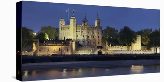 Tower of London, at Night, England, Great Britain-Rainer Mirau-Stretched Canvas