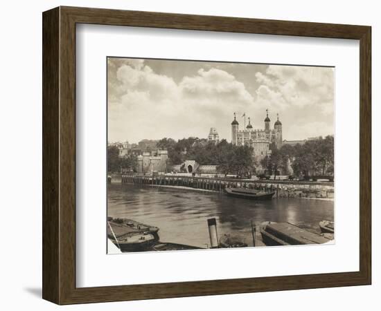 Tower of London from Tower Bridge, London, 1933-null-Framed Photographic Print