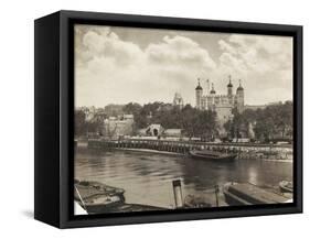 Tower of London from Tower Bridge, London, 1933-null-Framed Stretched Canvas