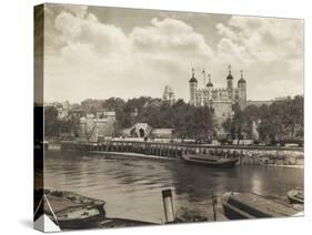 Tower of London from Tower Bridge, London, 1933-null-Stretched Canvas