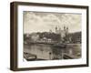 Tower of London from Tower Bridge, London, 1933-null-Framed Premium Photographic Print