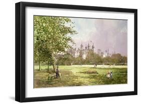 Tower of London from Trinity Square, 1890's-John Sutton-Framed Giclee Print