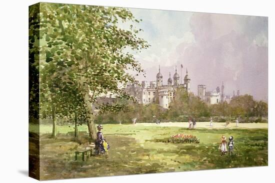 Tower of London from Trinity Square, 1890's-John Sutton-Stretched Canvas