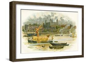 Tower of London in the 19th Century. also known as Her Majesty's Royal Palace and Fortress-Charles Wilkinson-Framed Giclee Print