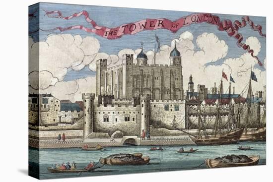 Tower of London Seen from the River Thames, from A Book of the Prospects of the Remarkable Places-null-Stretched Canvas