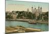 Tower of London, Thames-null-Mounted Art Print