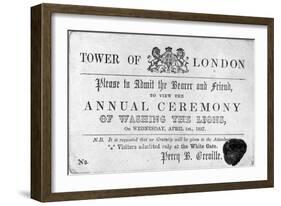 Tower of London Ticket-null-Framed Giclee Print