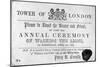 Tower of London Ticket-null-Mounted Giclee Print