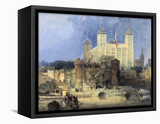 Tower of London-David Roberts-Framed Stretched Canvas