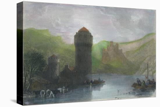 Tower of Niederlahnstein, 19th cenrury-Edward Goodall-Stretched Canvas