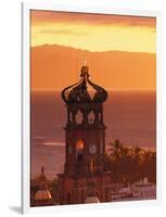 Tower of Nuestra Senora de Guadalupe at Sunset, and Bay of Banderas, Puerto Vallarta, Mexico-Merrill Images-Framed Photographic Print