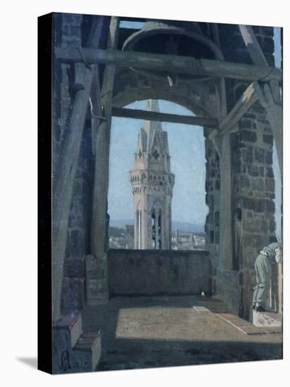 Tower of Palazzo Del Podesta-Giuseppe Abbati-Stretched Canvas