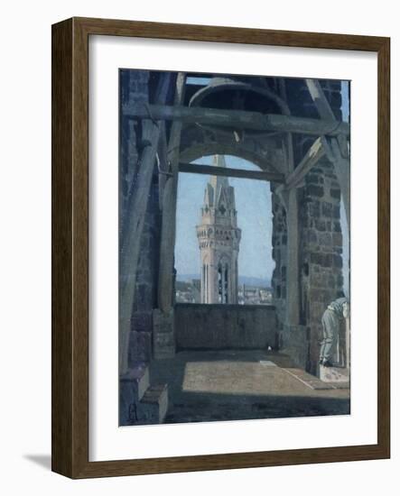 Tower of Palazzo Del Podesta-Giuseppe Abbati-Framed Giclee Print