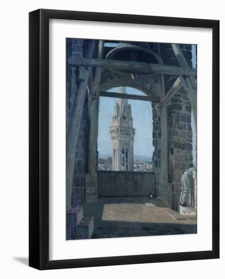 Tower of Palazzo Del Podesta-Giuseppe Abbati-Framed Giclee Print