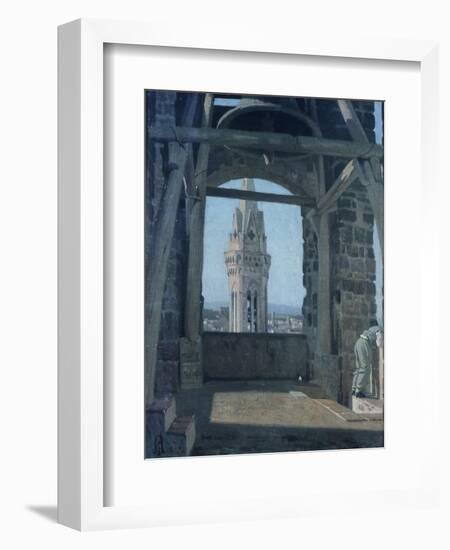 Tower of Palazzo Del Podesta-Giuseppe Abbati-Framed Giclee Print
