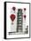 Tower of Pisa and Red Hot Air Balloons-Fab Funky-Framed Stretched Canvas