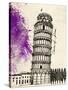 Tower of Pisa in Pen-Morgan Yamada-Stretched Canvas