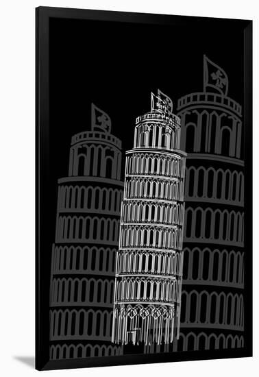 Tower of Pisa Night-Cristian Mielu-Framed Art Print