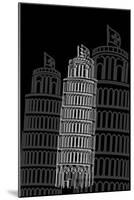 Tower of Pisa Night-Cristian Mielu-Mounted Art Print