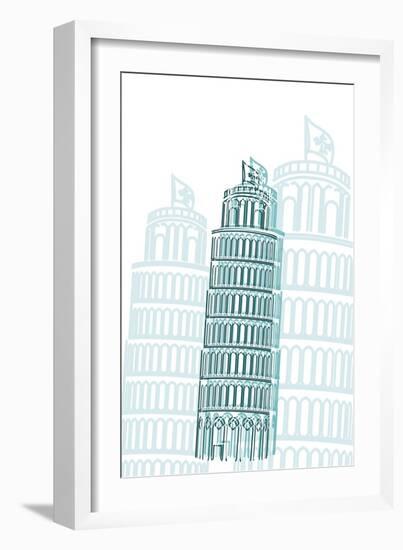 Tower of Pisa-Cristian Mielu-Framed Art Print